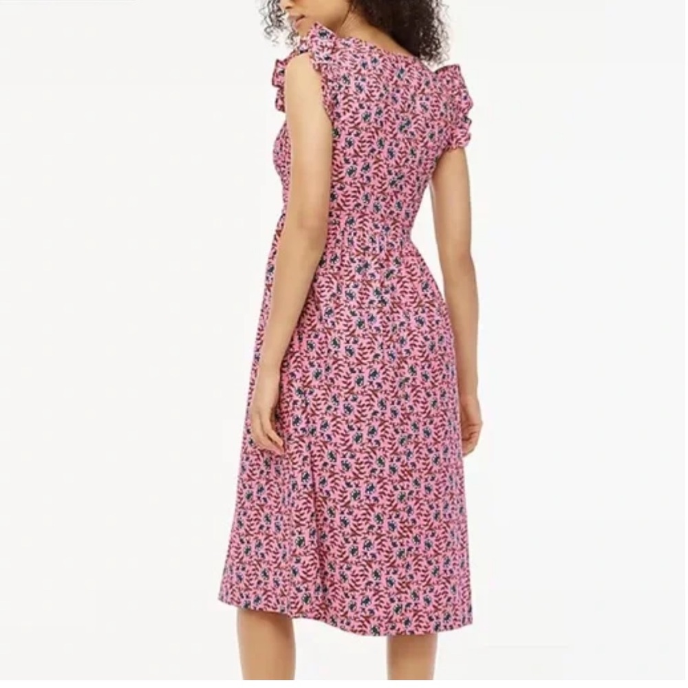 J. Crew Pink and Blue Floral Midi Dress - Picture 2 of 9